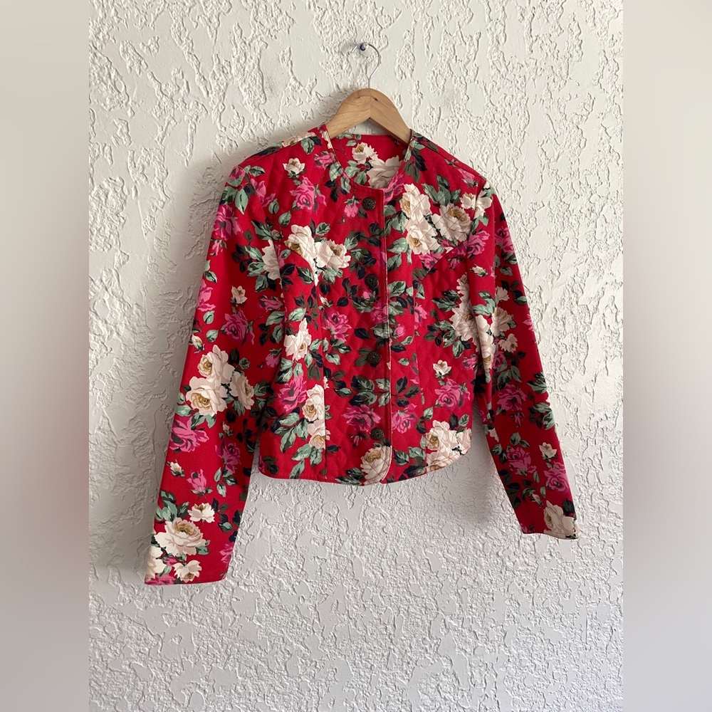 RARE Vintage 90s / Y2K Military Cottagecore Prairie Button Jacket - Picture 2 of 7